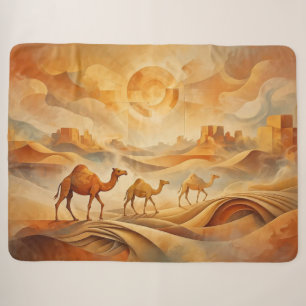 Cobertor Sherpa Camelos do Deserto ao Nascer do Sol Areias Mutante
