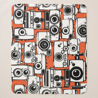 Cobertor Sherpa Câmeras Vintage, padrão perfeito.