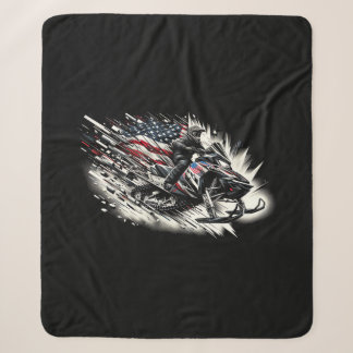 Cobertor Sherpa Caminhão de neve T Motoneve Freedom Flag Manga Lon