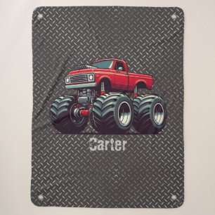 Cobertor Sherpa Caminhão monstro vermelho