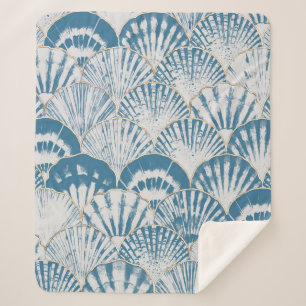 Cobertor Sherpa Caminho sem costura de ondas japanesas com casca d