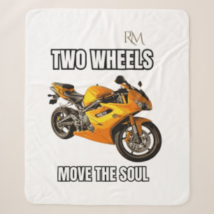 Cobertor Sherpa Camiseta de Moto Two Wheels Move the Soul Motoci