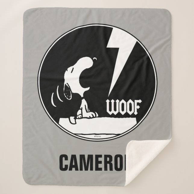 Cobertor Sherpa Camisetas Rock | Snoopy Howling | Adicione seu nom (Frente)