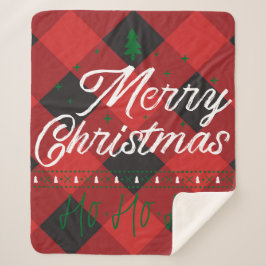 Cobertor Sherpa Campo de Natal HO HO