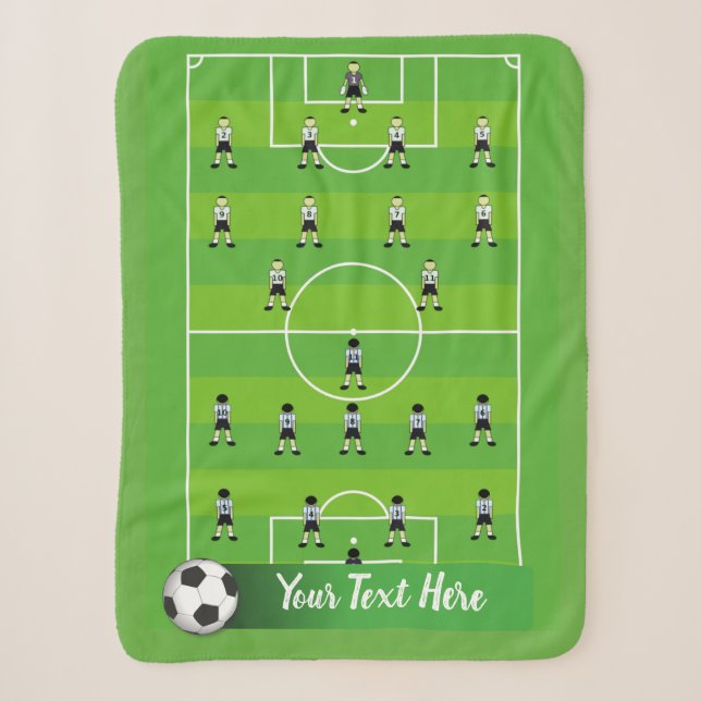 Cobertor Sherpa Campo e equipe de futebol (Frente)