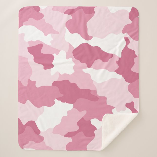 Cobertor Sherpa Camuflagem de Camo Rosa Sherpa Blanket (Frente)