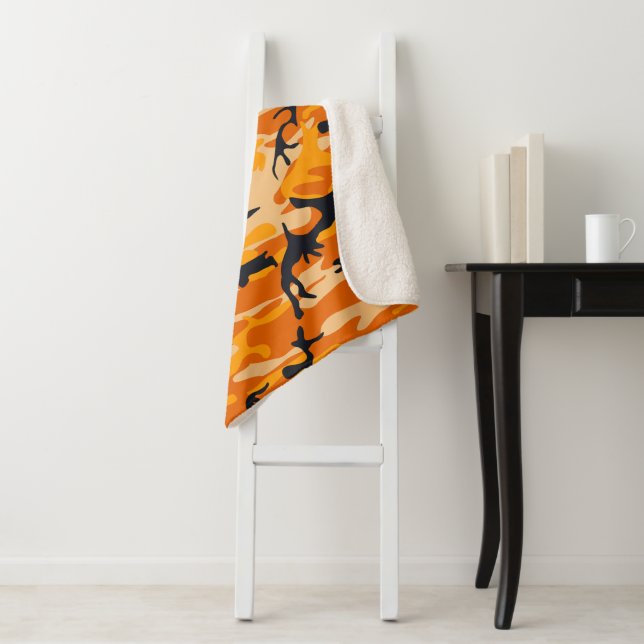 Cobertor Sherpa Camuflagem Laranja, Militar, Exército (In Situ)
