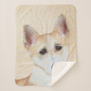 Cobertor Sherpa Canaan Dog Painting - Arte de Cachorro Original