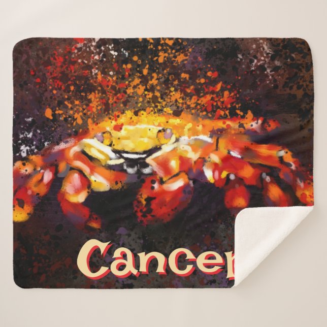 Cobertor Sherpa Cancer de praia costeira náutica do caranguejo per (Frente (Horizontal))