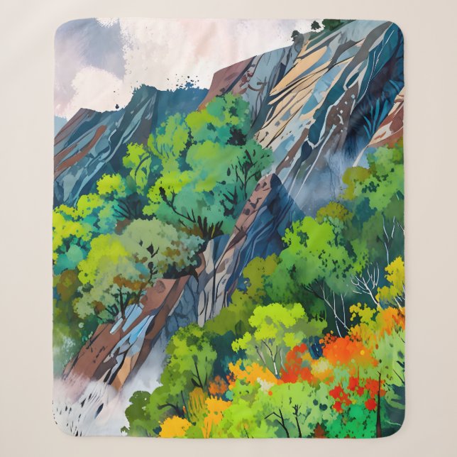Cobertor Sherpa Canvas da natureza (Frente)