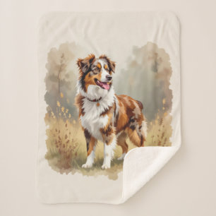 Cobertor Sherpa Cão Australian Shepherd Red Merle Aussie