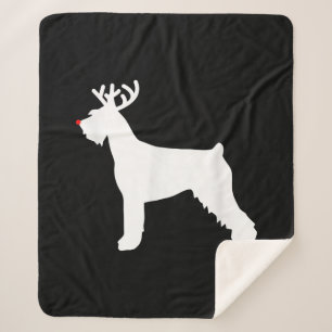 Cobertor Sherpa cão de natal de renas schnauzer gigante