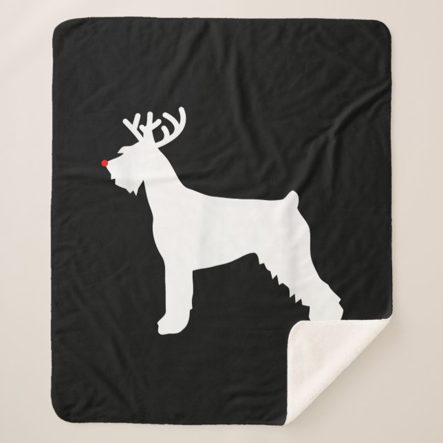 Cobertor Sherpa cão de natal de renas schnauzer gigante (Frente)