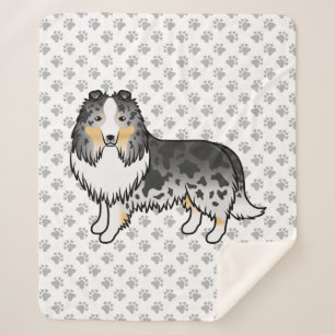 Cobertor Sherpa Cão e patas de cartografia de Sheepdog Blue Merle