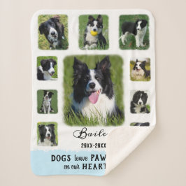 Cobertor Sherpa Cão Personalizado Colagem de Fotografias Desbotada