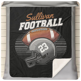 Cobertor Sherpa Capacete de Número Personalizado da Equipe do Joga