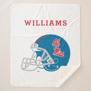 Cobertor Sherpa Capacete Ole Miss Futebol Azul claro