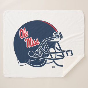 Cobertor Sherpa Capacete Ole Miss Futebol   Azul escuro