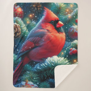 Cobertor Sherpa Cardinal de Natal/inverno