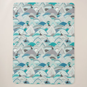 Cobertor Sherpa caribou montanhas azul