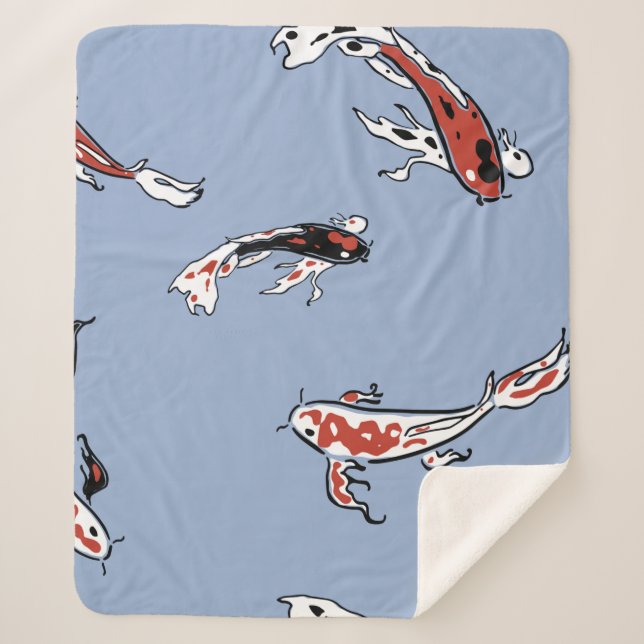 Cobertor Sherpa Carpa de peixe-padrão koi koi carp (Frente)