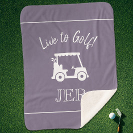 Cobertor Sherpa Carrinho de Golf Letra Inicial Monogramada Chic Ro