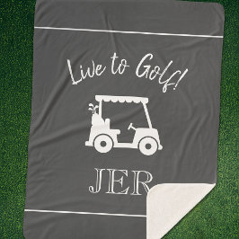 Cobertor Sherpa Carrinho de Golfe Golfer Fofo Inicial Monogramada 