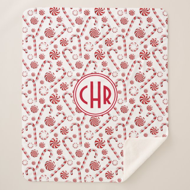 Cobertor Sherpa Carro Clássico De Canas De Natal (Frente)