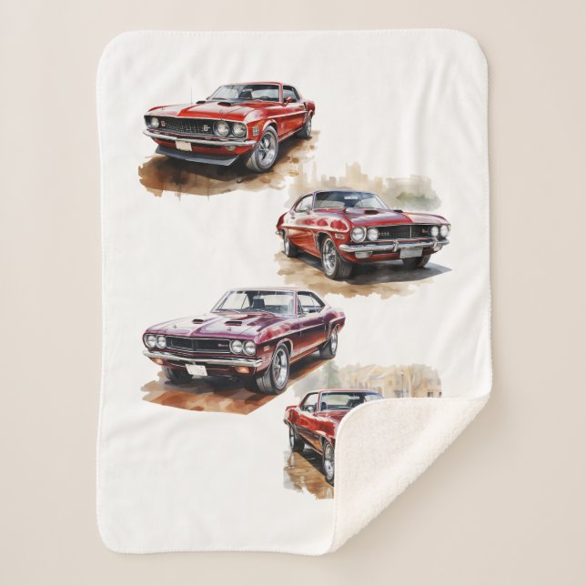 Cobertor Sherpa Carro Musculoso Clássico (Frente)