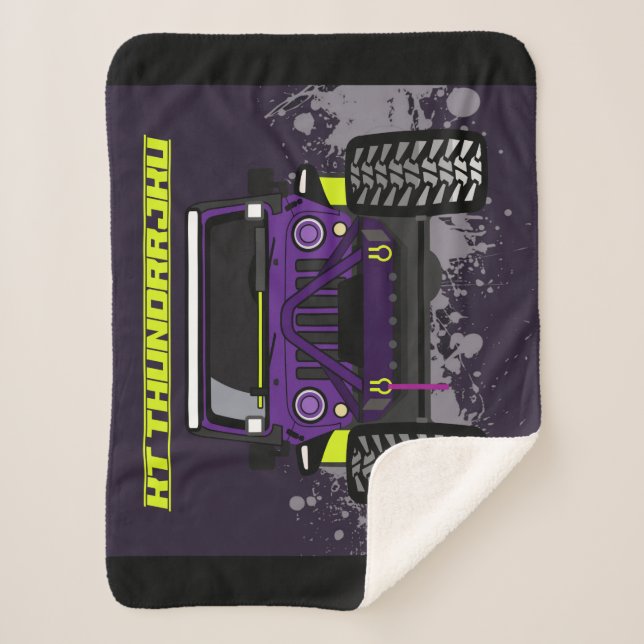 Cobertor Sherpa Carro roxo (Frente)