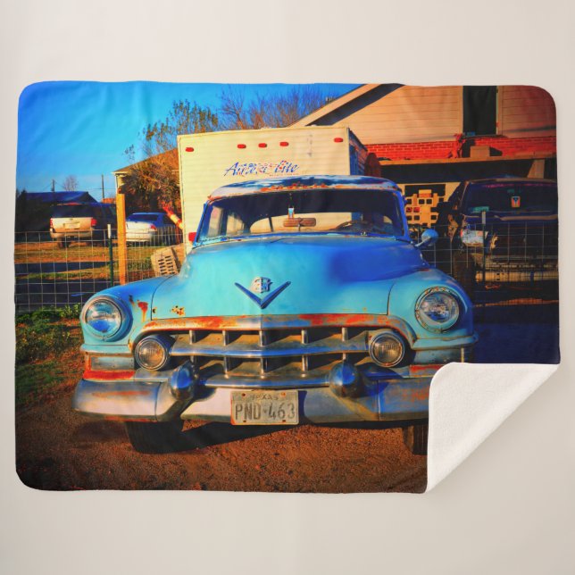 Cobertor Sherpa Carro vintage (Frente (Horizontal))