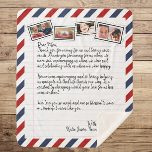 Cobertor Sherpa Carta de Amor Personalizada Email Fotografado Manu