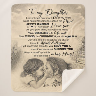 Cobertor Sherpa Carta Personalizada À Minha Filha Da Mãe