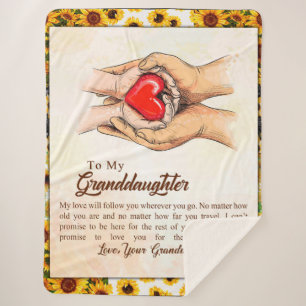 Cobertor Sherpa Carta Personalizada À Minha neta,