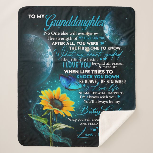 Cobertor Sherpa Carta Personalizada À Minha neta (Frente)