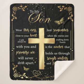 Cobertor Sherpa Carta Personalizada Ao Meu Filho Belo Borboleta