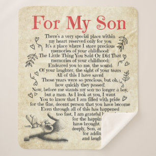 Cobertor Sherpa Carta Personalizada Para Meu Filho, Filho Anivers