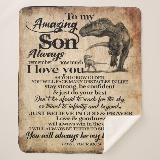 Cobertor Sherpa Carta Personalizada Para Meu Filho Incrível (Frente)