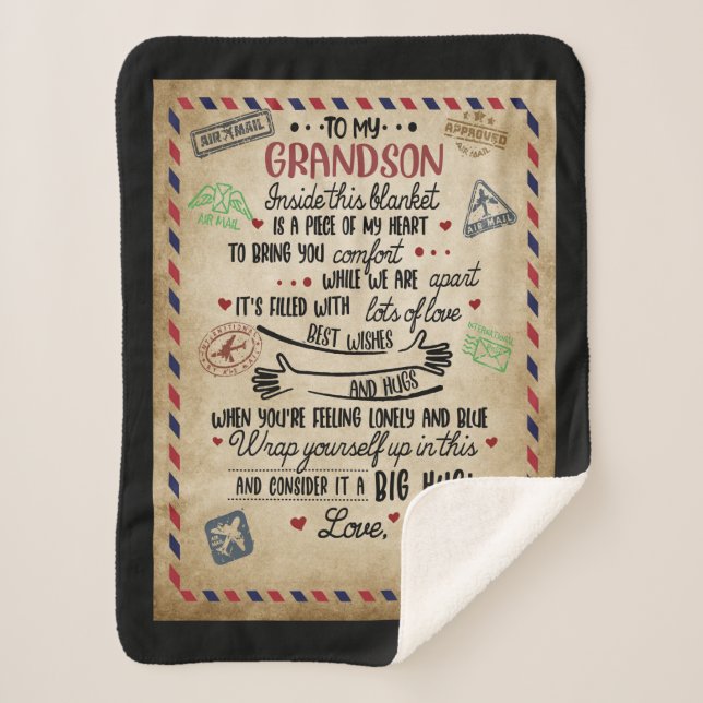 Cobertor Sherpa Carta Personalizada Para Meu Grande Filho (Frente)