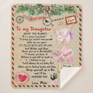 Cobertor Sherpa Carta Personalizada Para Minha Filha Da Mãe