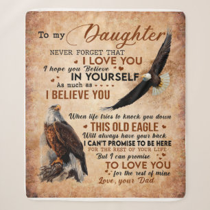 Cobertor Sherpa Carta Personalizada Para Minha Filha Do Pai