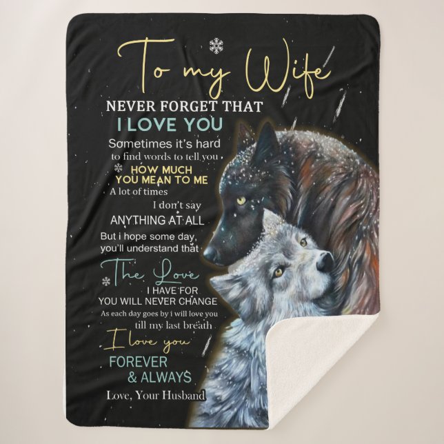 Cobertor Sherpa Carta Personalizada Para Minha Mulher (Frente)