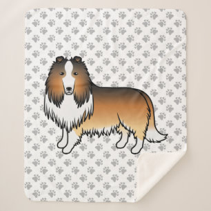 Cobertor Sherpa Cartoon de Collie em Massa