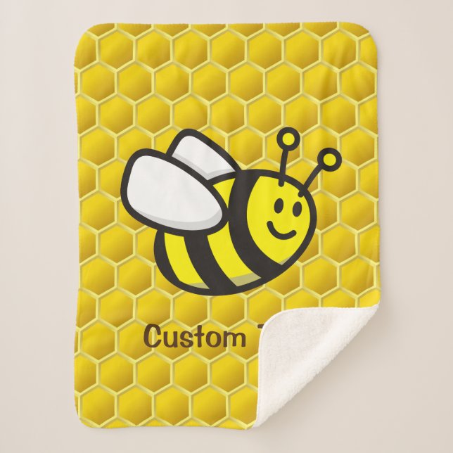 Cobertor Sherpa Cartoon de Honeybee (Frente)