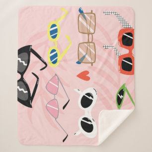 Cobertor Sherpa Cartoon Divertido: Coleção de Óculos de Sol Trende