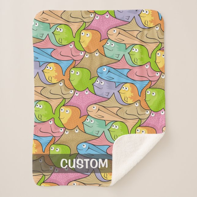 Cobertor Sherpa Cartoon Fishes (Frente)