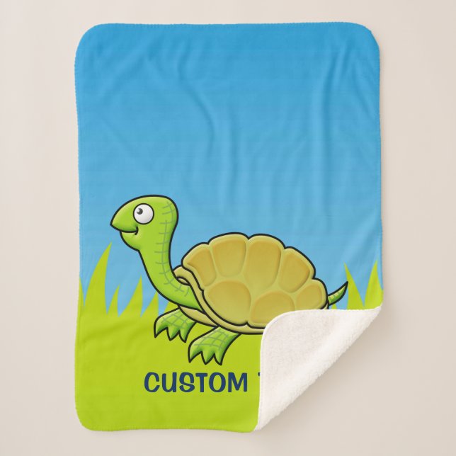 Cobertor Sherpa Cartoon Turtle (Frente)