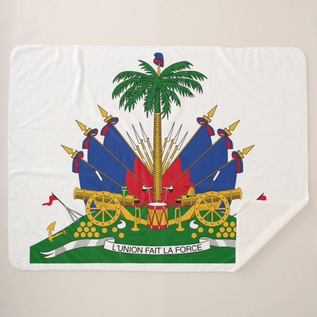 Cobertor Sherpa Casaco de Armas do Haiti (Haiti) (Frente (Horizontal))
