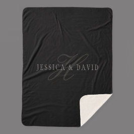 Cobertor Sherpa Casais Nomes e Sobrenome Monograma