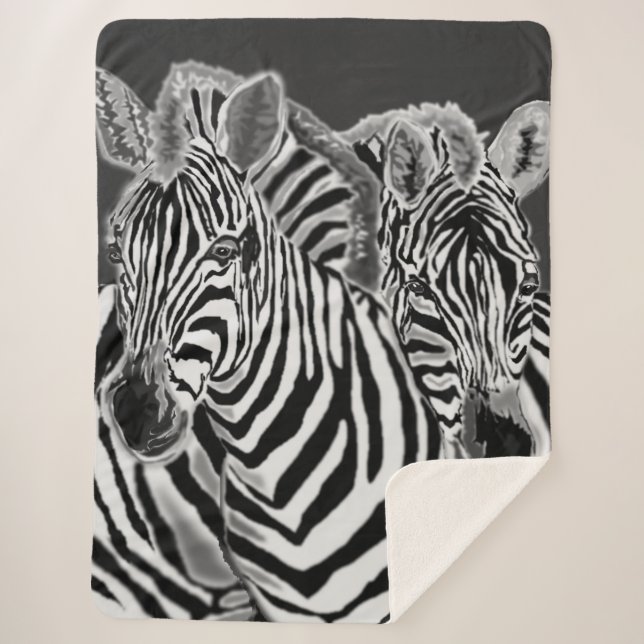 Cobertor Sherpa Casal Zebra Sherpa Blanket (Frente)